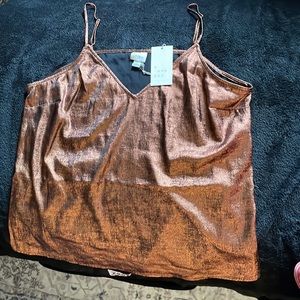 NWT A New Day Copper Metallic Camisole size XL